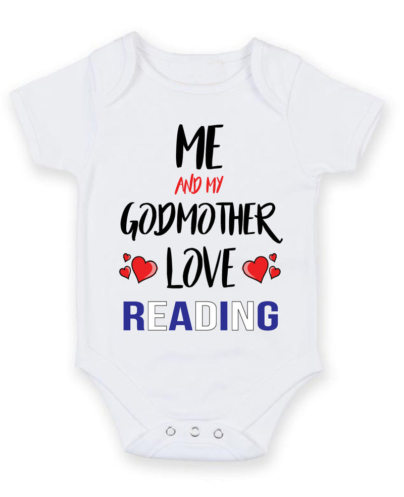 Me and My Godmother Love READING Personalised FOOTBALL TEAM Baby Grow