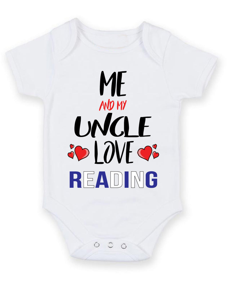 Me and My Uncle Love READING Personalised FOOTBALL TEAM Baby Grow