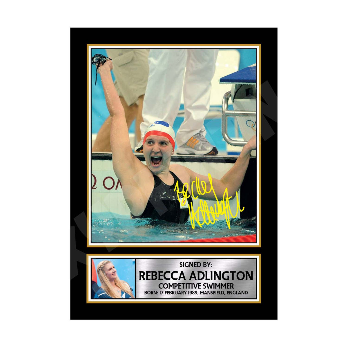 REBECCA ADLINGTON (1) Athletics Printed Signature Print – Rebecca Adlington Athletics Printed Signature Print – A1 Print Only