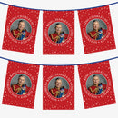 King Charles Coronation Bunting - Red Image Design Pennants - 3 Metres - 6 Metres