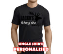 Red Stag Black Custom Stag T-Shirt - Any Name - Party Tee
