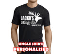 Red Stag White Custom Stag T-Shirt - Any Name - Party Tee