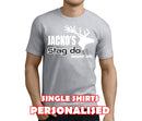 Red Stag White Custom Stag T-Shirt - Any Name - Party Tee