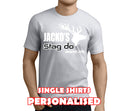 Red Stag White Custom Stag T-Shirt - Any Name - Party Tee