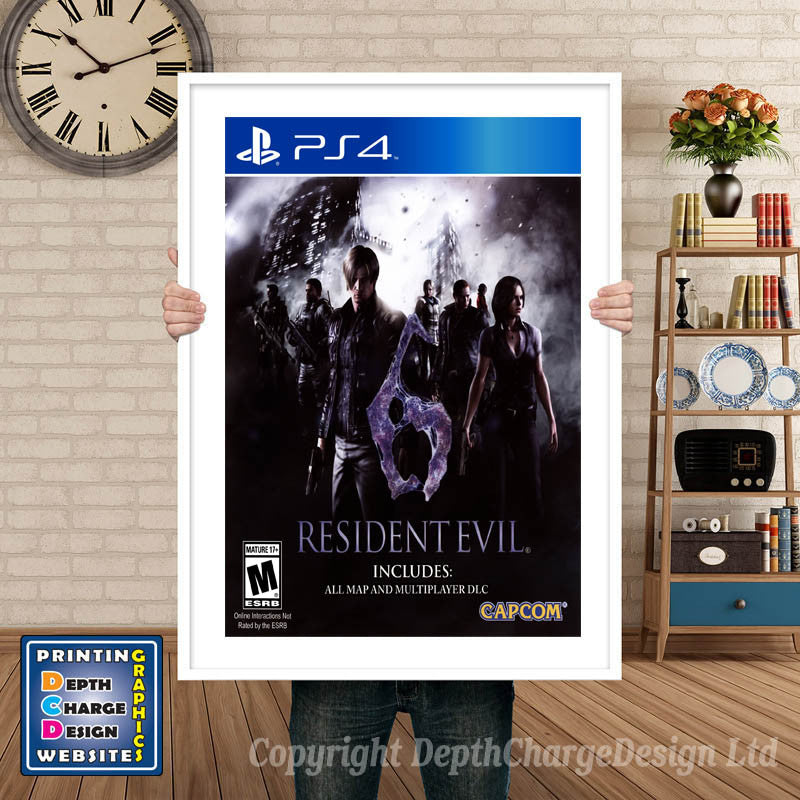 RESIDENT EVIL 6 PS4 GAME INSPIRED THEME PS4 GAME INSPIRED THEME Retro Gaming Poster A4 A3 A2 Or A1
