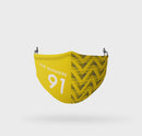 Retro Arsenal Football Team Face Covering Mask Yellow