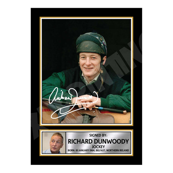 RICHARD DUNWOODY Horse Racer Printed Signature Print – Horse Racing