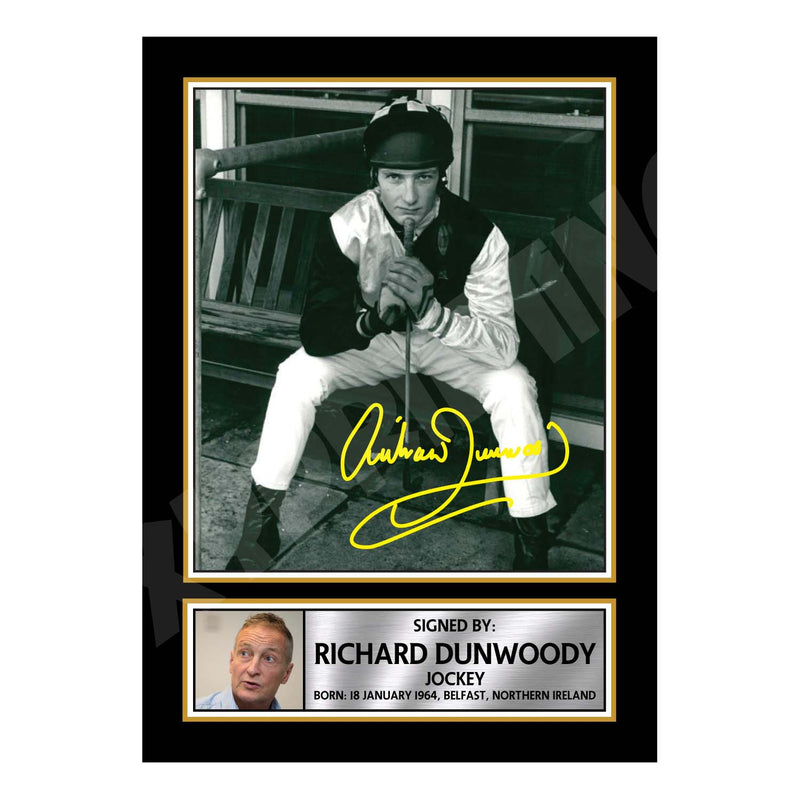 RICHARD DUNWOODY 2 Limited Edition Horse Racer Signed Print - Horse Racing