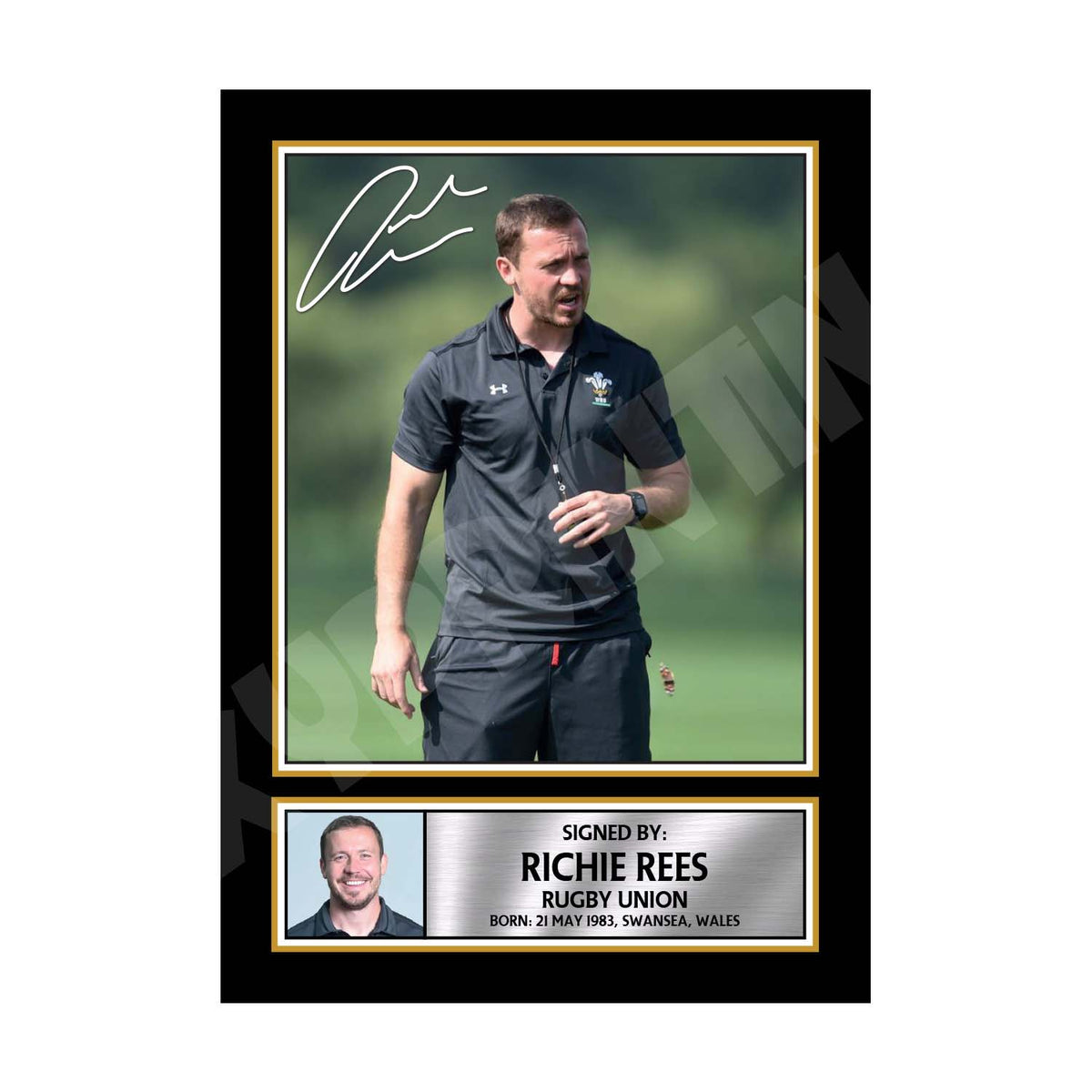 RICHIE REES 1 Limited Edition Rugby Player Signed Print - Rugby