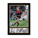 RICHIE REES 2 Limited Edition Rugby Player Signed Print - Rugby