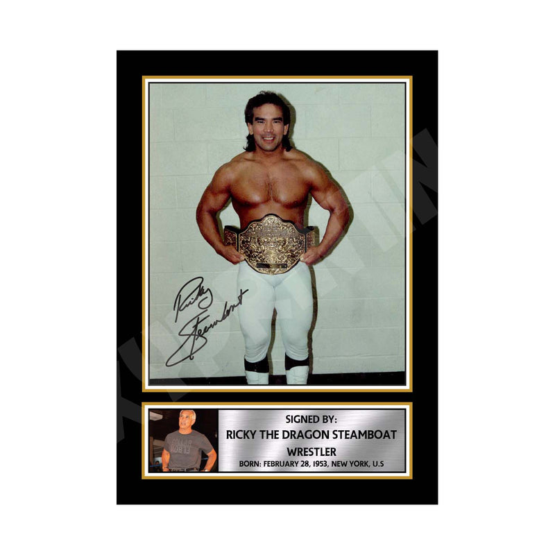 RICKY THE DRAGON STEAMBOAT Limited Edition MMA Wrestler Signed Print - MMA Wrestling