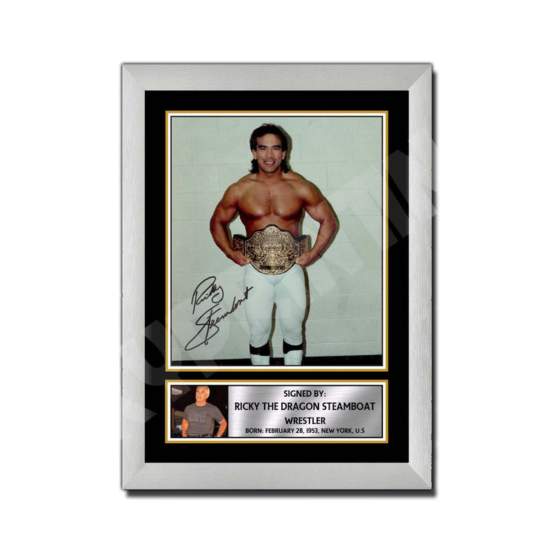 RICKY THE DRAGON STEAMBOAT Limited Edition MMA Wrestler Signed Print - MMA Wrestling