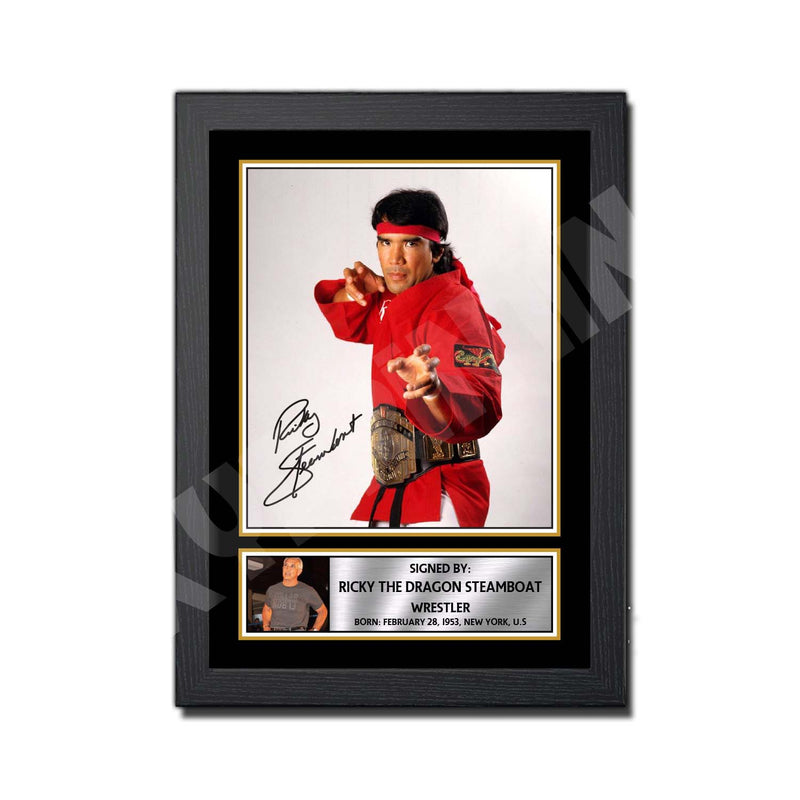 RICKY THE DRAGON STEAMBOAT 2 Limited Edition MMA Wrestler Signed Print - MMA Wrestling