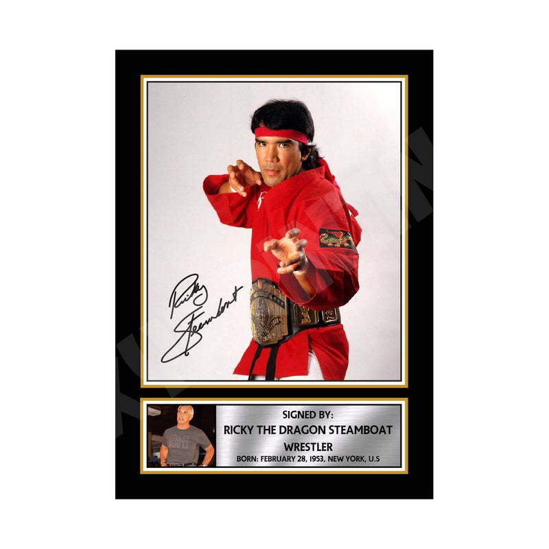 RICKY THE DRAGON STEAMBOAT 2 Limited Edition MMA Wrestler Signed Print - MMA Wrestling