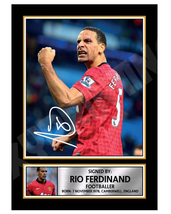 RIO FERDINAND (1) Football Player Printed Signature Print