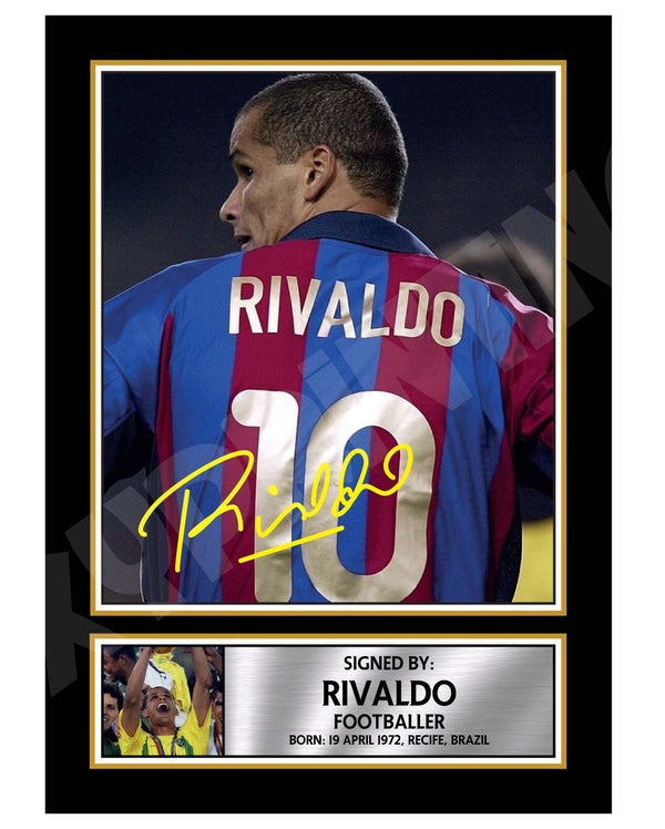 RIVALDO Football Player Printed Signature Print