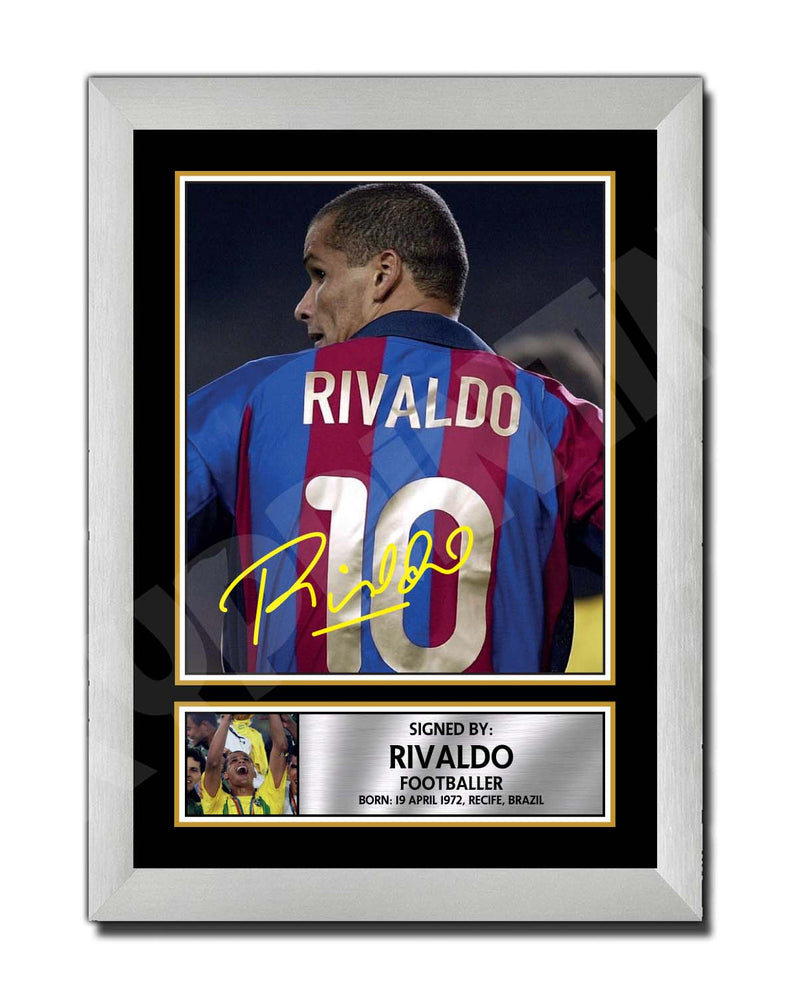 RIVALDO Limited Edition Football Player Signed Print - Football