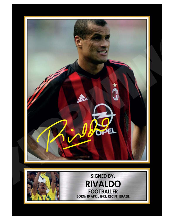 RIVALDO 2 Football Player Printed Signature Print