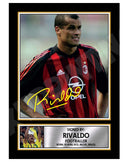 RIVALDO 2 Limited Edition Football Player Signed Print - Football