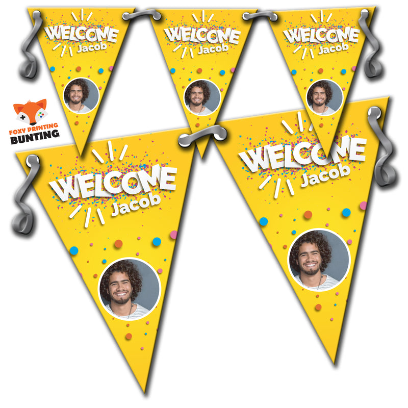 RM100 Single Welcome Home Bunting B Personalised Custom Bunting Premium Party Decorations  (Standard Bunting (14.8cm X 21cm))