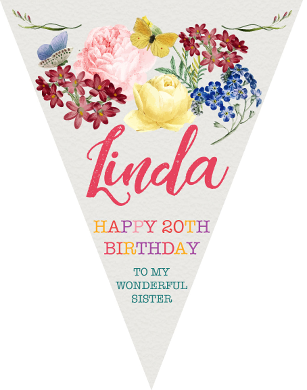 RM107 Flower Num Birthday Bunting B Personalised Custom Bunting Premium Party Decorations  (Standard Bunting (14.8cm X 21cm)) – RM107 Flower Num Birthday Bunting B Personalised Custom Bunting