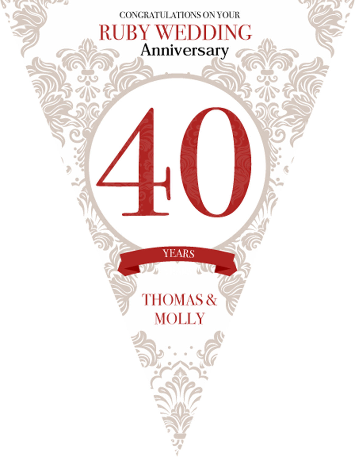 RM110 Num Anniversary Bunting C Personalised Custom Bunting Premium Party Decorations  (Standard Bunting (14.8cm X 21cm)) – RM110 Num Anniversary Bunting C Personalised Custom Bunting
