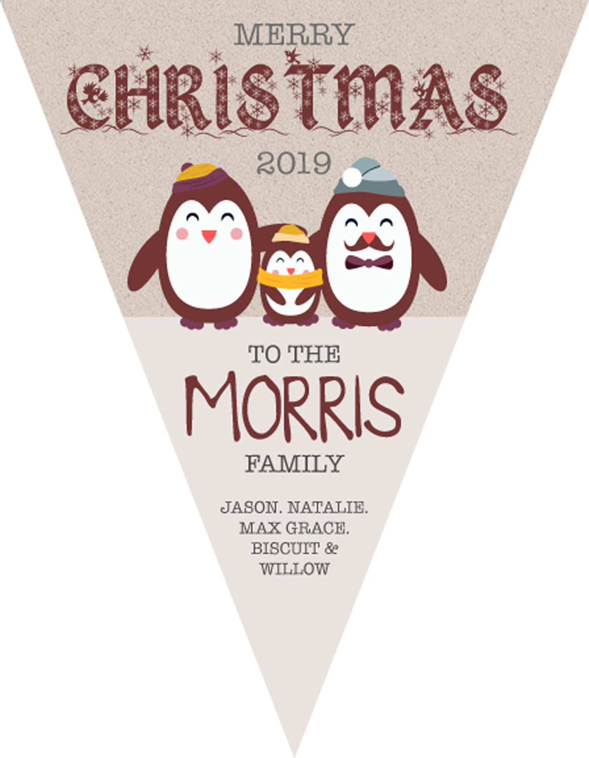 RM115 Family Christmas Bunting A Personalised Custom Bunting Premium Party Decorations  (Standard Bunting (14.8cm X 21cm)) – RM115 Family Christmas Bunting A Personalised Custom Bunting