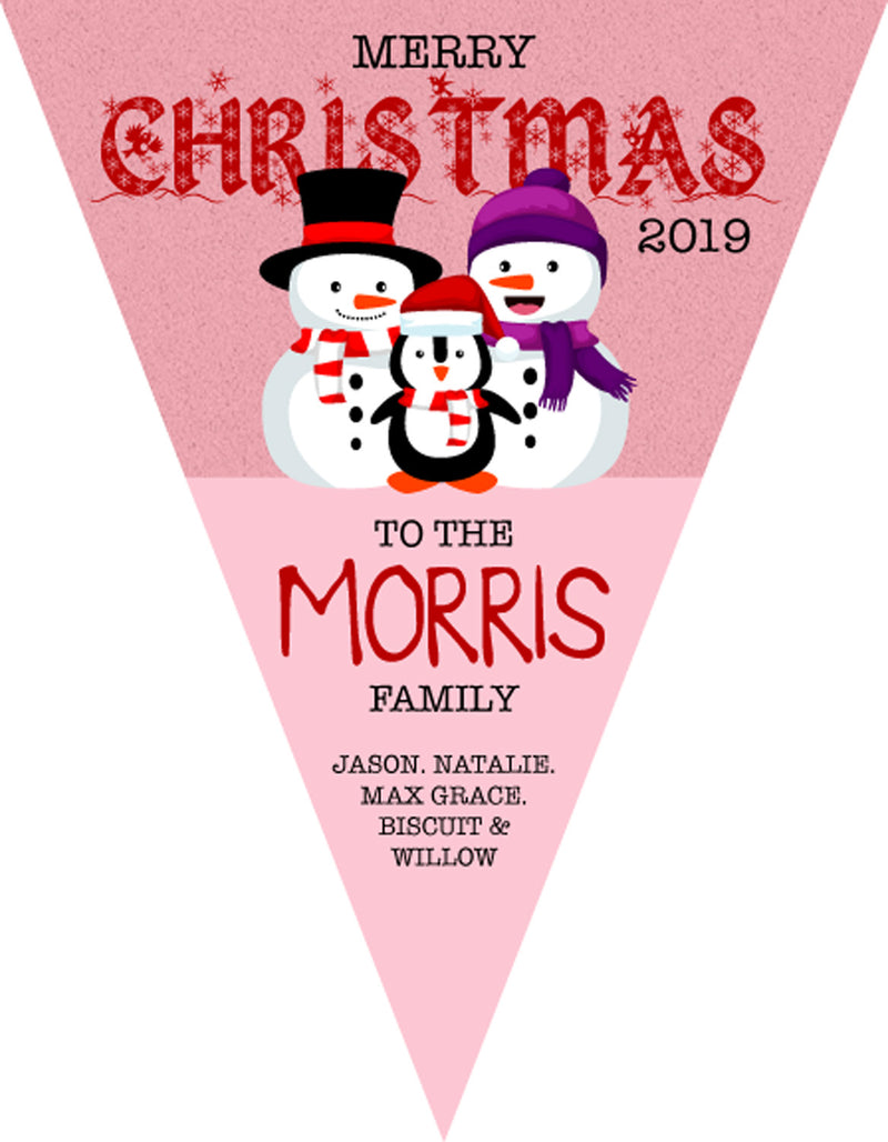 RM116 Family Christmas Bunting B Personalised Custom Bunting Premium Party Decorations  (Standard Bunting (14.8cm X 21cm))