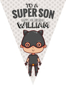 RM120 Super Hero Birthday Bunting B Personalised Custom Bunting Premium Party Decorations  (Standard Bunting (14.8cm X 21cm))