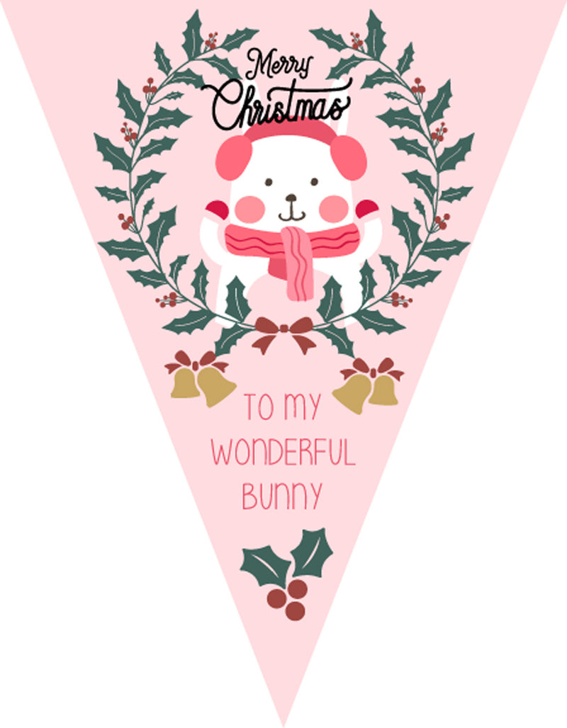 RM127 Christmas Family Member Bunting C Personalised Custom Bunting Premium Party Decorations  (Standard Bunting (14.8cm X 21cm))