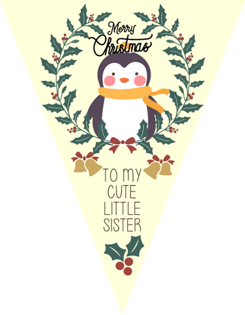 RM129 Christmas Family Member Bunting E Personalised Custom Bunting Premium Party Decorations  (Standard Bunting (14.8cm X 21cm))