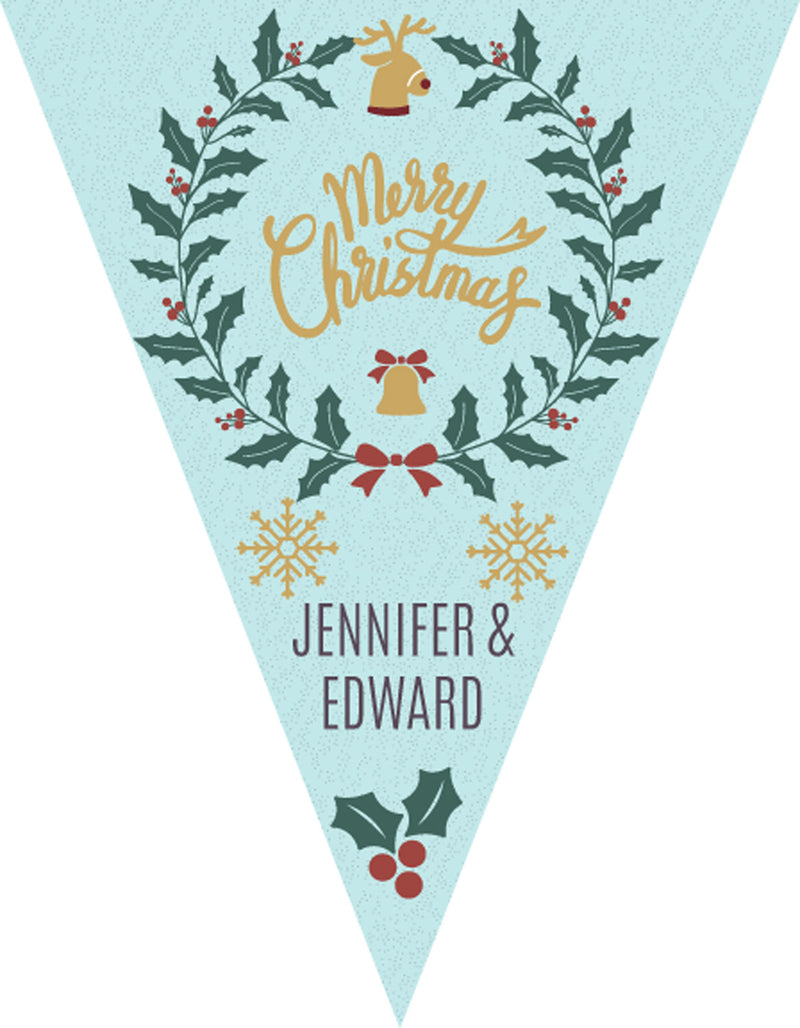 RM131 Christmas Family Member Bunting G Personalised Custom Bunting Premium Party Decorations  (Standard Bunting (14.8cm X 21cm))