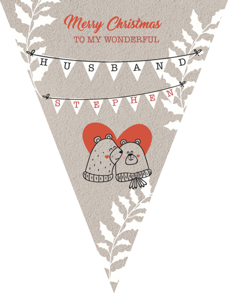 RM132 Christmas Husband Bunting A Personalised Custom Bunting Premium Party Decorations  (Standard Bunting (14.8cm X 21cm))