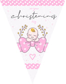 RM149 Christening Bunting D Personalised Custom Bunting Premium Party Decorations  (Standard Bunting (14.8cm X 21cm))