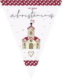 RM150 Christening Bunting E Personalised Custom Bunting Premium Party Decorations  (Standard Bunting (14.8cm X 21cm))