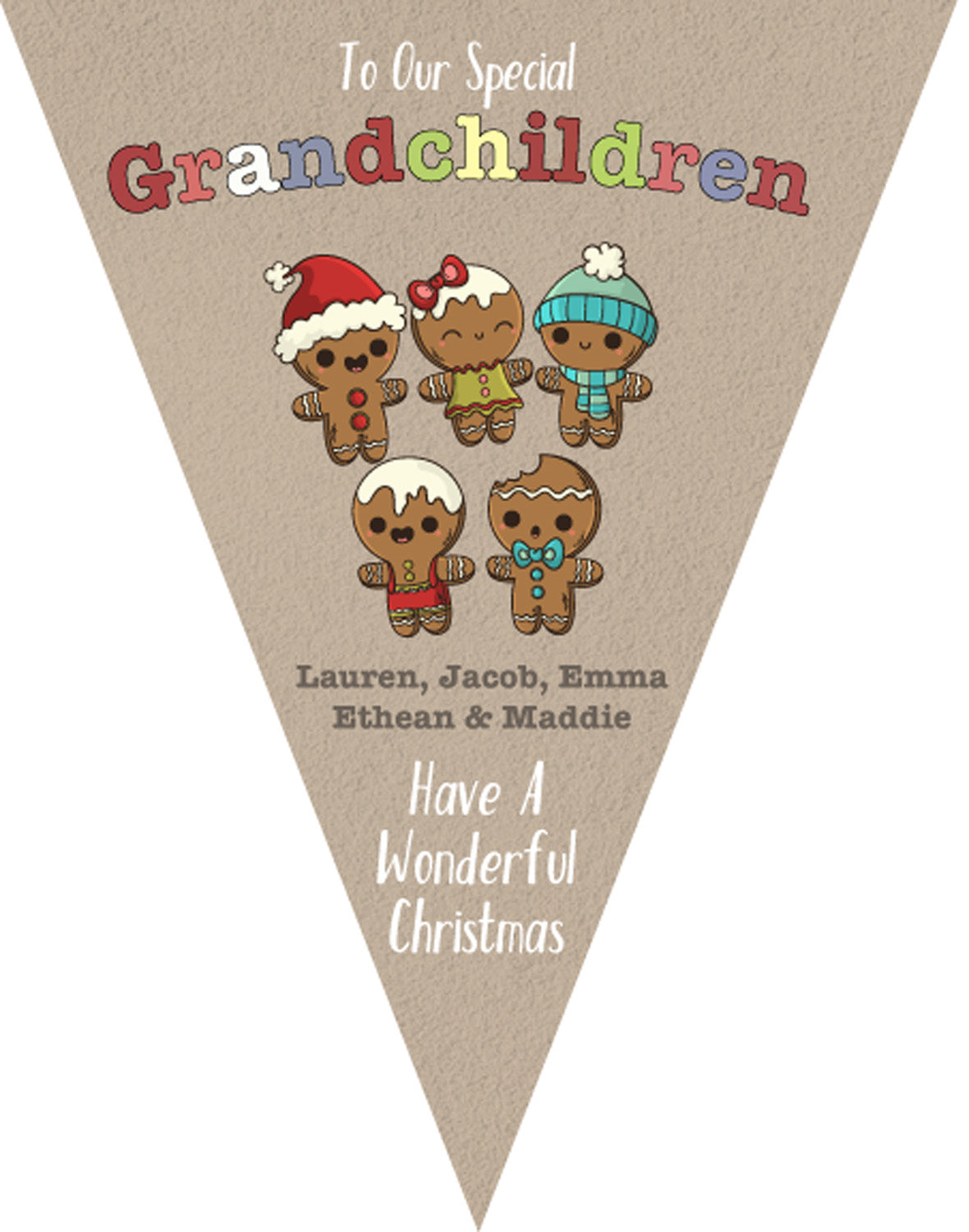 RM151 Grand Children Christmas Bunting A Personalised Custom Bunting Premium Party Decorations  (Standard Bunting (14.8cm X 21cm)) – RM151 Grand Children Christmas Bunting A Personalised Custom Bunting