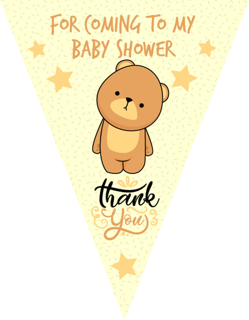 RM162 Thankyou Baby Shower Bunting B Personalised Custom Bunting Premium Party Decorations  (Standard Bunting (14.8cm X 21cm))