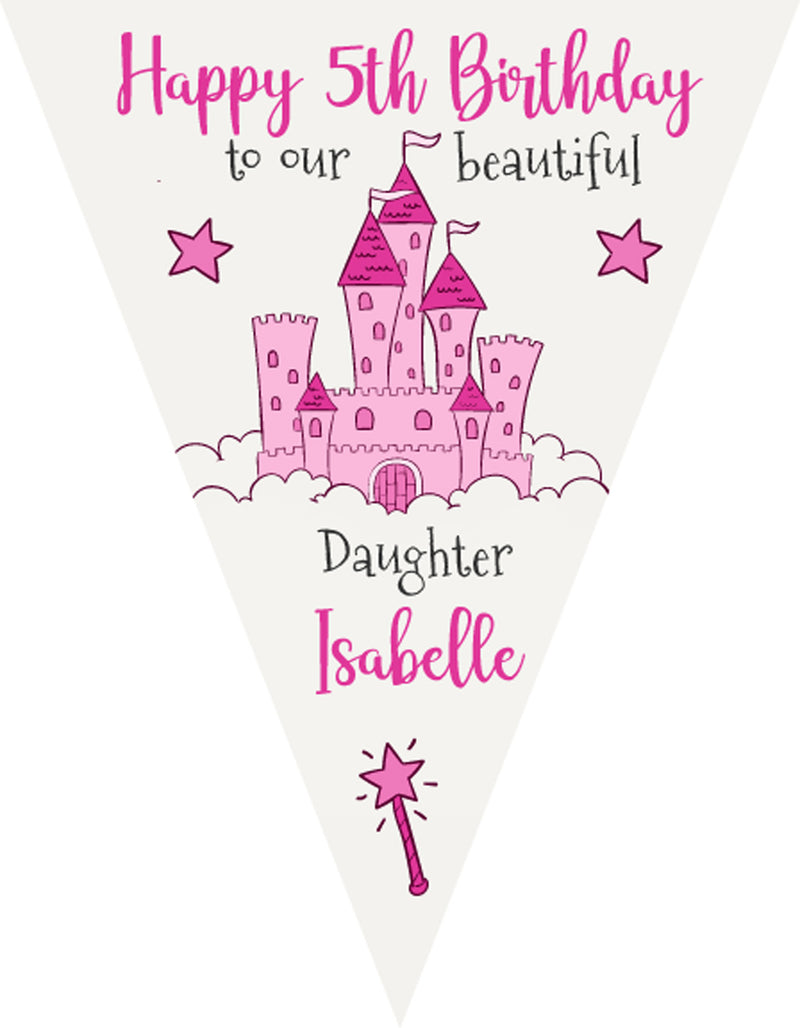 RM165 Fairy Birthday Bunting A Personalised Custom Bunting Premium Party Decorations  (Standard Bunting (14.8cm X 21cm))