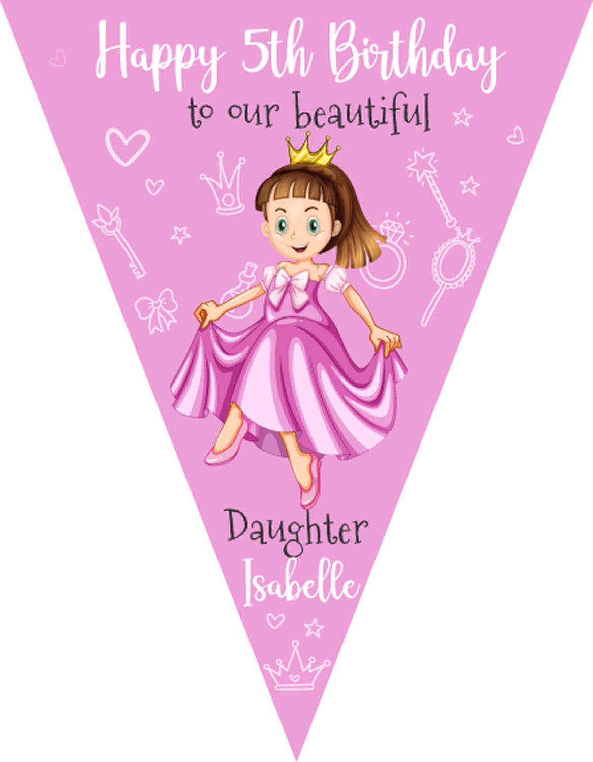 RM168 Fairy Birthday Bunting D Personalised Custom Bunting Premium Party Decorations  (Standard Bunting (14.8cm X 21cm)) – RM168 Fairy Birthday Bunting D Personalised Custom Bunting