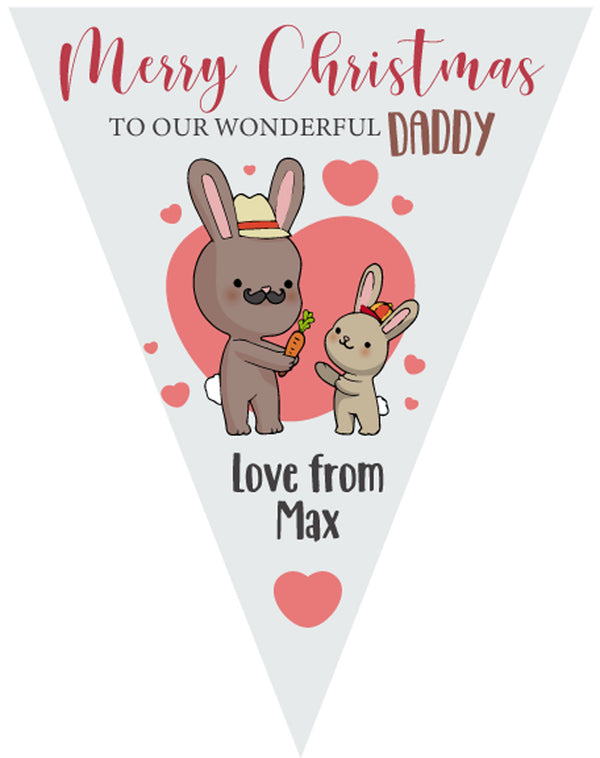 RM179 Christmas Daddy Bunting B Personalised Custom Bunting Premium Party Decorations  (Standard Bunting (14.8cm X 21cm))