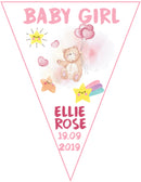 RM186 Baby Girl Bunting B Personalised Custom Bunting Premium Party Decorations  (Standard Bunting (14.8cm X 21cm))
