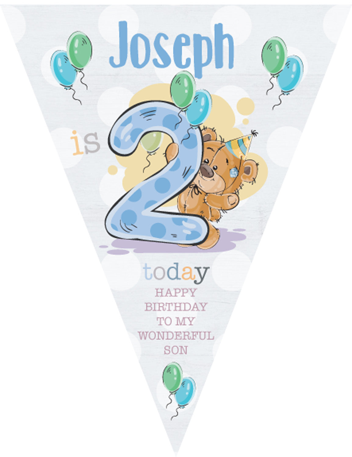 RM188 Bear With Num Birthday B Bunting Premium Party Decorations  (Standard Bunting (14.8cm X 21cm))