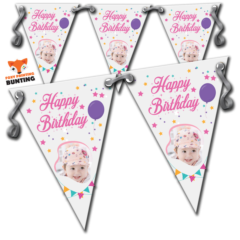 RM28 Single Star Birthday Bunting A Personalised Custom Bunting Premium Party Decorations  (Standard Bunting (14.8cm X 21cm))