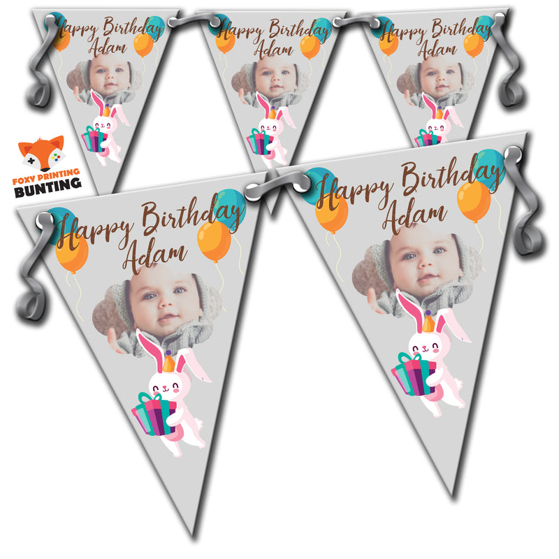 RM33 Single Bear Birthday Bunting C Personalised Custom Bunting Premium Party Decorations  (Standard Bunting (14.8cm X 21cm))