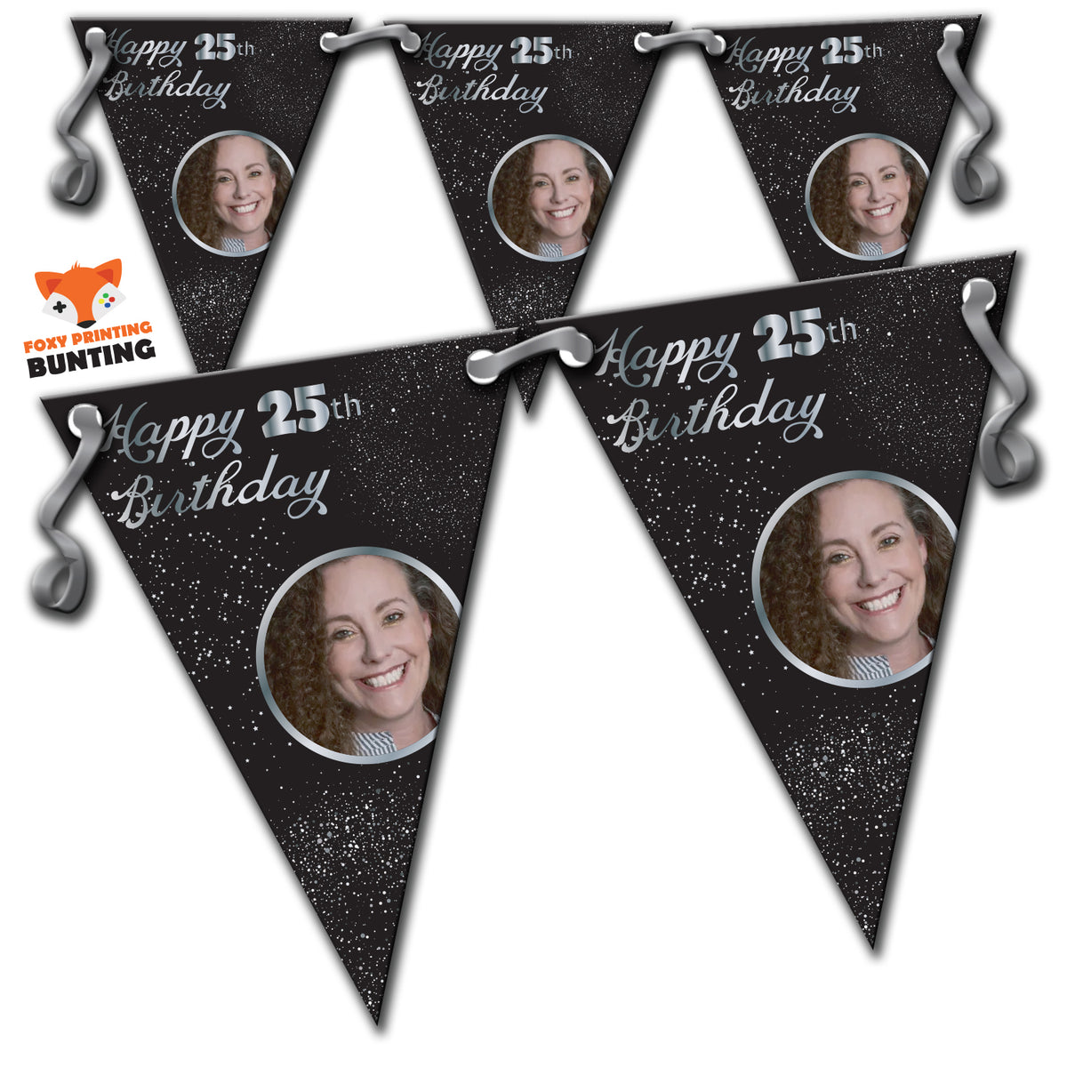RM42 Single Adult Birthday Black Bunting B Personalised Custom Bunting Premium Party Decorations  (Standard Bunting (14.8cm X 21cm)) – RM42 Single Adult Birthday Black Bunting B Personalised Custom Bunting