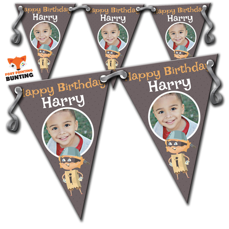 RM85 Single Super Hero Birthday Bunting E Personalised Custom Bunting Premium Party Decorations  (Standard Bunting (14.8cm X 21cm))