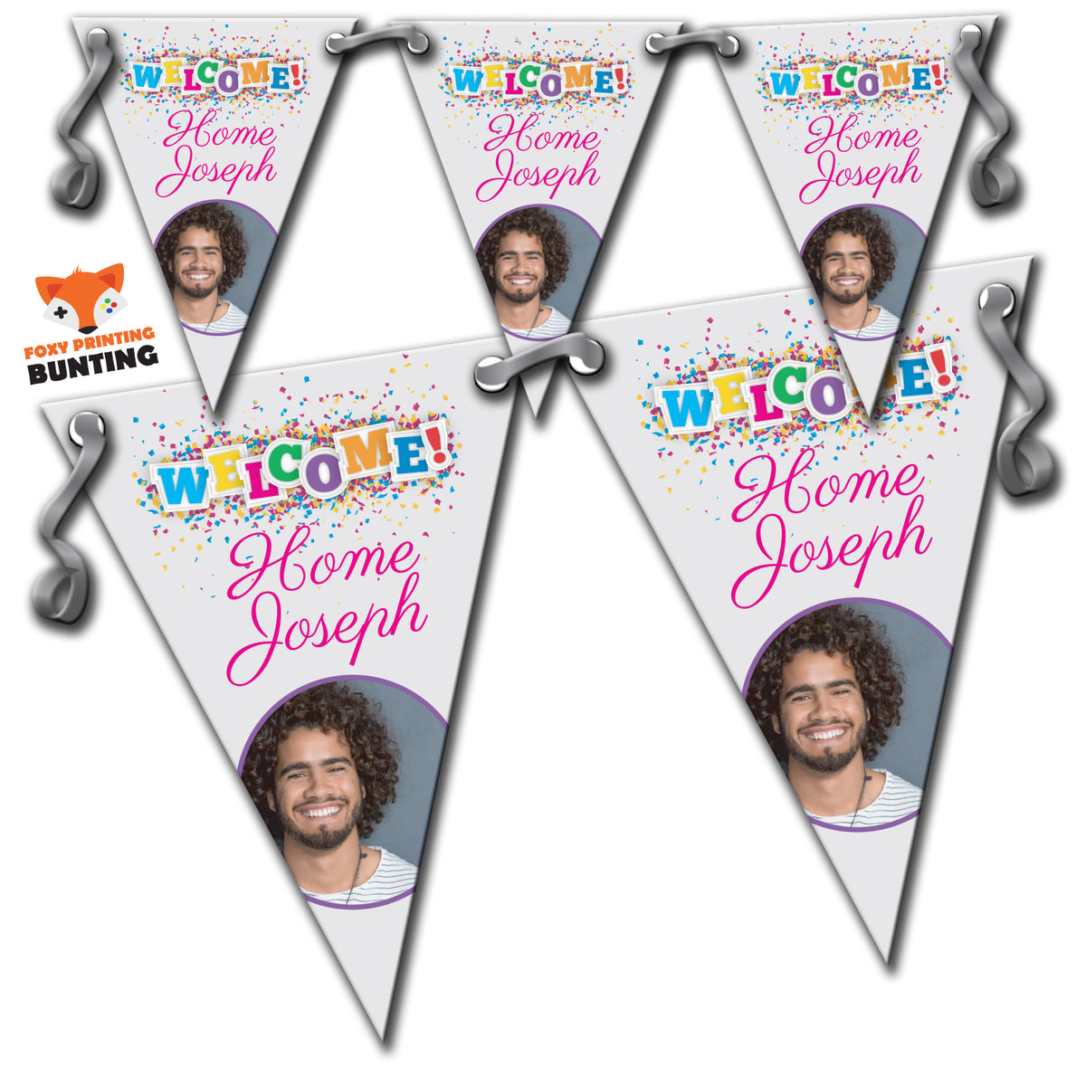 RM99 Single Welcome Home Bunting A Personalised Custom Bunting Premium Party Decorations  (Standard Bunting (14.8cm X 21cm)) – RM99 Single Welcome Home Bunting A Personalised Custom Bunting