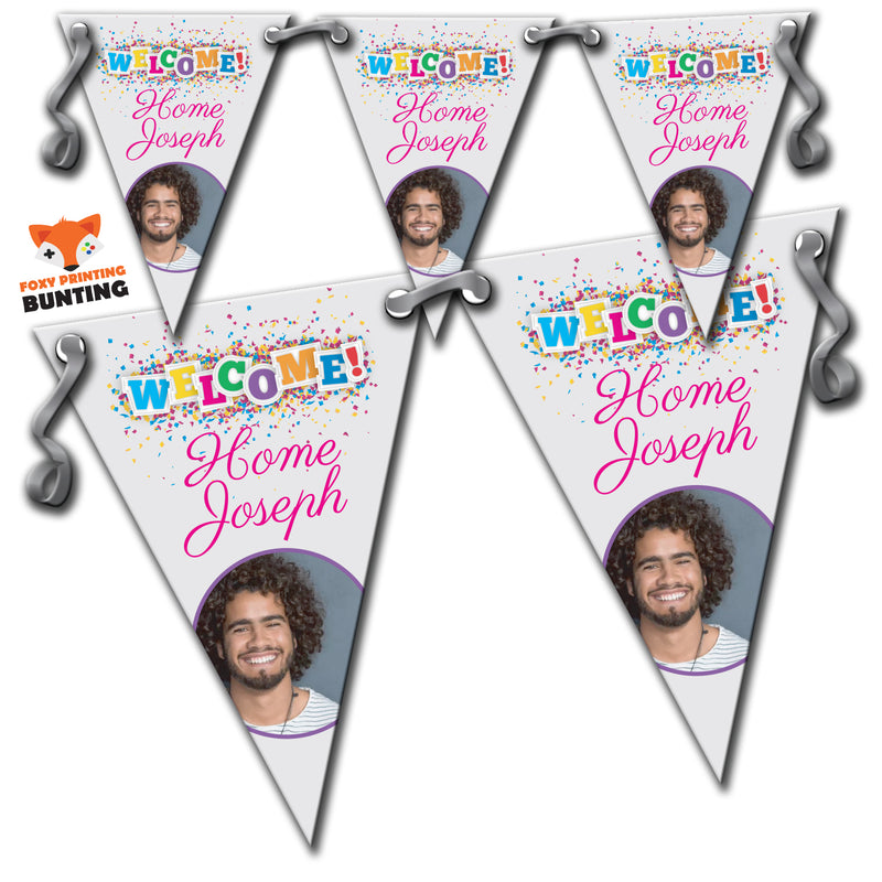 RM99 Single Welcome Home Bunting A Personalised Custom Bunting Premium Party Decorations  (Standard Bunting (14.8cm X 21cm))