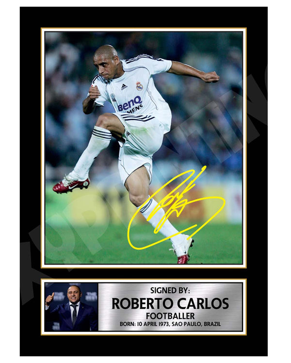 ROBERTO CARLOS Football Player Printed Signature Print