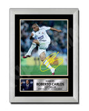 ROBERTO CARLOS Limited Edition Football Player Signed Print - Football